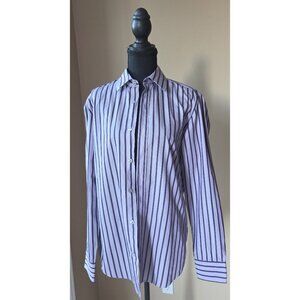 Hugo Boss Purple Stripe Dress Shirt Men’s Button Down, Long Sleeve